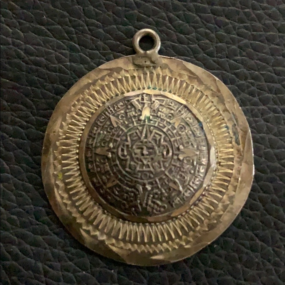 Handmade Aztec charm sterling silver